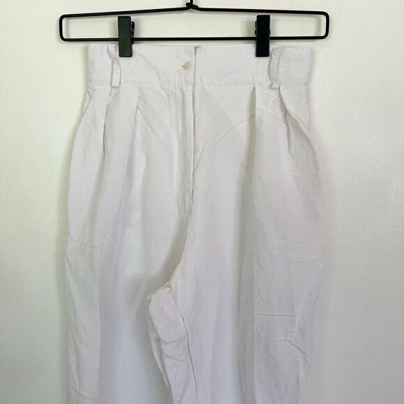 Uncle Studios Women’s White Medium Weight Linen Viscose Blend Pleat Bloomers - Picture 3 of 11